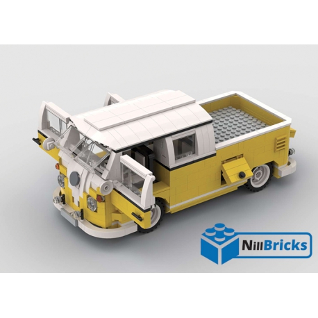 NOTICE DE MONTAGE NILLBRICKS LEGO COMBI VW DOUCLE CAB PICKUP JAUNE : NM00231